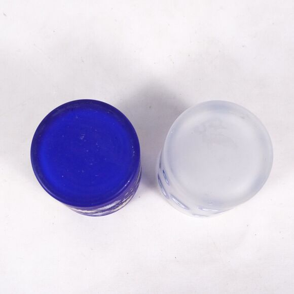 Celestial Sun Moon Stars Evil Eye Glass Candle Holder Cup Stand x2 Cobalt Blue - Picture 6 of 8